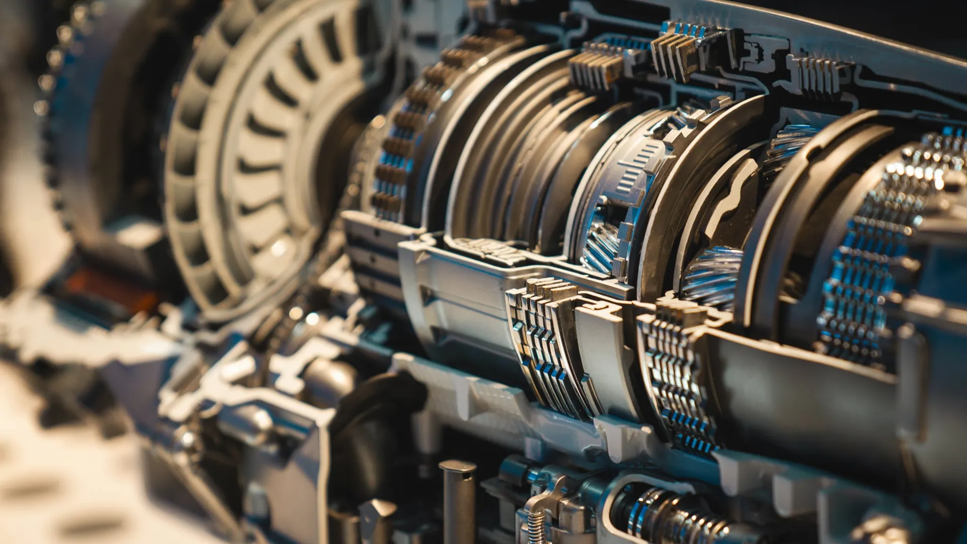 Cutaway view of a mechanical transmission assembly