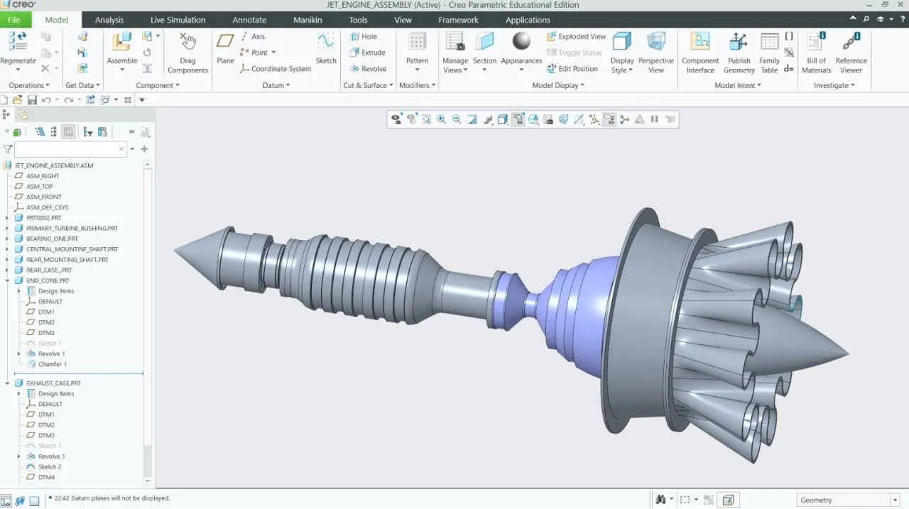 Shaft assembly — rotor-to-nozzle component chain