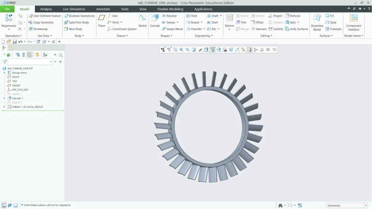 Turbine blade ring — individual part model