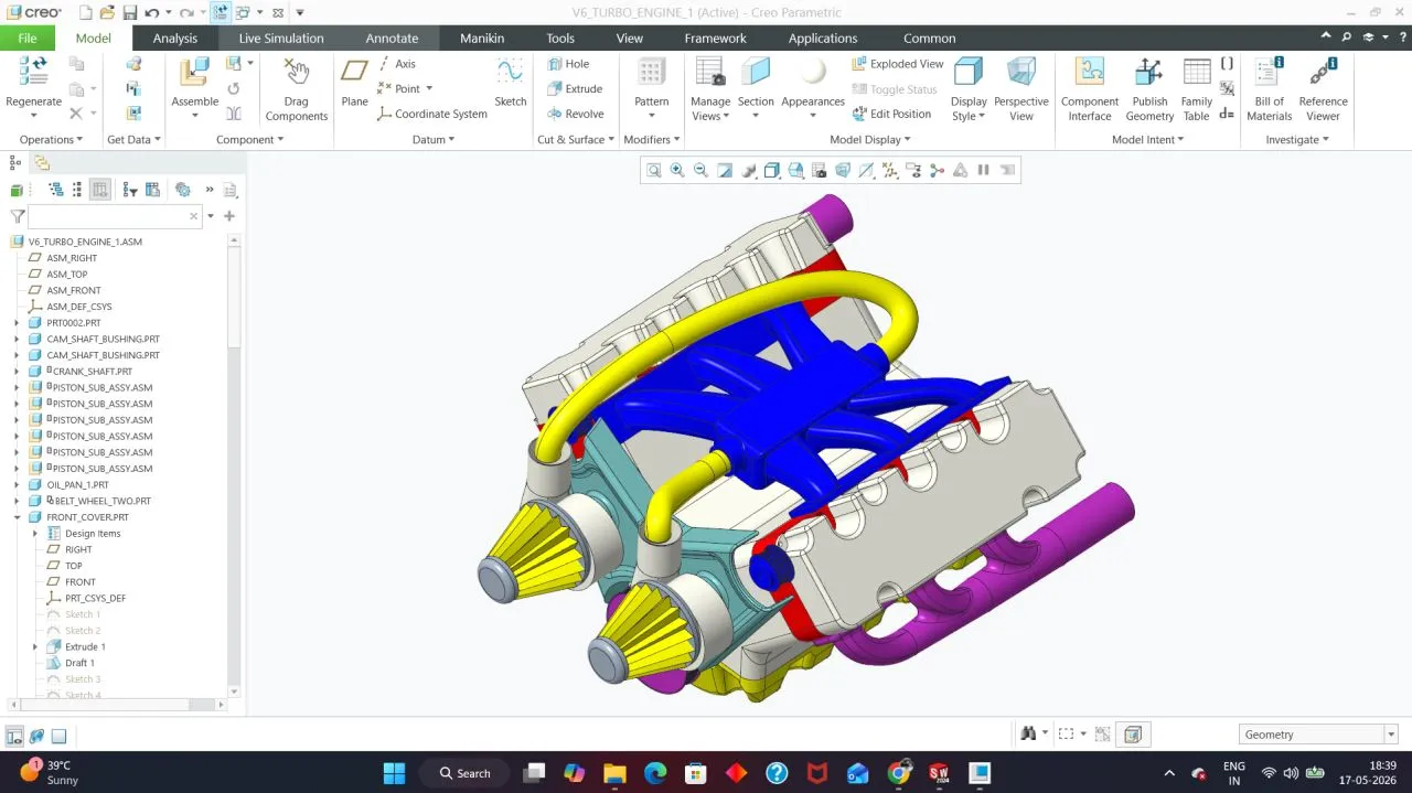 Cutaway view — timing chain and valve train architecture